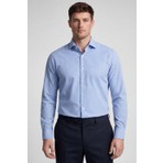 Bisse Regular Fit Erkek Uzun Kollu Cepsiz Mavi Gömlek  BSGMKLS25321_D35