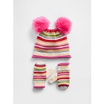 Gap Bebek Pembe Ponpon Bere & Eldiven Seti