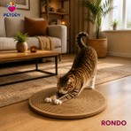 Petody Rondo Kedi Tırmalama Matı 40 cm – Dayanıklı Jüt Halat, Modern Tasarım
