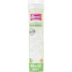 Benri Organik Makyaj Temizleme Pamuğu 80+20 Adet Yumuşak Dokulu Hijyenik Disk Pamuk