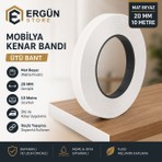 Ergün Store Mobilya Kenar Bandı 20MMX10MT Mat Beyaz Ütü Bandı