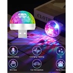 TUMKE Sese Duyarlı Araç Içi Disko Topu Rgb Parti Lambası USB Lamba Araba Aydınlatması