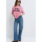 Mavi Slogan Baskılı Pembe Tişört 1613923-71063