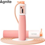 Agnite Deli Mekanik Sayaçlı Fitness Atlama İpi Pembe Sünger Saplı PVC İp ile Konforlu Egzersiz