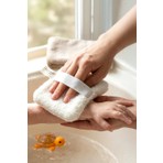 Hamur Bebek Bakım Banyo Lifi Süngeri 10X12 cm Lastikli Ultra Yumuşak Sabun Hazneli Bebek Kesesi