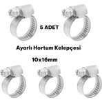 CevHerS 25X40MM Paslanmaz Çelik Hortum Boru Tesisat Kelepçesi 5 Adet