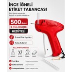 Elroy Ince Iğneli 5 mm Kılçık Tabancası 500 Adet Kılçık Hediyeli Türban Gelinlik Kuaför Ergonomik Etiket Tabancası