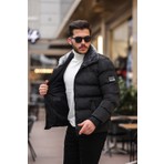 Rowsmen Su Rüzgar Soğuk Geçirmez Peluş Yaka  Kürklü Dik Yaka Erkek Şişme Mont Lf