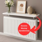 Kydonia Home 70X15 cm Montajsız Petek Üstü Dekoratif Raf Kalorifer Peteği Üstü Uçan Raf