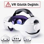 Vexora Global Meta Quest 2 / 3 / 3s Uyumlu Vr Baş Bandı – Ayarlanabilir Elite Strap, Basıncı Azaltan Kayış ,VR Gözlük Değildir.