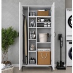 Rani KC103 Banyo Dolabı 2 Kapaklı 7 Raflı Çok Amaçlı Dolap Beyaz