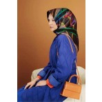 Armine Ipek Eşarp Twill Füme Yeşil Mavi Mor
