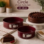 Emsan Circle Bordo 2'li Kek Kalıbı Seti