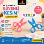 Major Hobi Çocuk Kağıt Makası 2’li Set Mavi & Pembe Renkli Güvenli Uçlu Kullanım İçin Ergonomik Tasarım