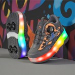 Rocky Sport Flames Çocuk Patenli Işıklı Tekerlekli Spor Ayakkabı & Bej Kaykay Ayakkabı 4 Teker