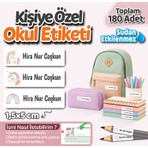 Kişiye Özel Okul Etiket Seti - 180 Adet - Kokusuz Ekolojik Mürekkep Pvc Etiket Sticker-Unicorn 2