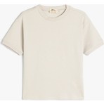 Koton Basic Tişört Crop Fit Bisiklet Yaka Kısa Kollu Pamuklu