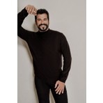 Altınyıldız Classics Erkek Siyah Tüylenme Yapmayan Anti-pilling Standart Fit Yarım Balıkçı Yaka Triko Kazak