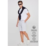 Altınyıldız Classics Erkek Gri Melanj Pamuklu Rahat Nefes Alabilen 2 İplik Cepli Örme Şort Standart Fit Normal Kesim