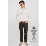 Altınyıldız Classics Erkek Haki Diz İzi Yapmayan Slim Fit Dar Kesim 5 Cep Pamuklu Kanvas Esnek Chino Pantolon