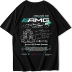 Brz Collection Unisex Oversize Formula One Team Petronas Amg T-Shirt Siyah