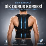 Trends's Choice Çift Balenli Dik Duruş Korsesi Ayarlanabilir Unisex Sırt Omuz Bel Destekleyici Postür Korsesi