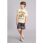 DeFacto %100 Pamuk Regular Fit Baskılı 2'li Ekru Pijama Takımı Erkek Çocuk H4105A826HS