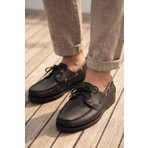 Liarca Royal Marine Siyah Premium Deri Erkek Loafer - El Işçiliği Özel Tasarım Klasik Gemi Ayakkabısı (Boat Shoe) Serisi