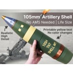 Titrek Toys 105MM Topçu Mermisi Yüksek Detaylı - Life-Size 105MM Artillery Shell (Replika Maket)