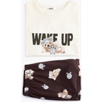 Koton Pamuklu Kısa Kollu Rahat Kesim Şortlu Pijama Seti