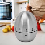 Hephaistoss Paslanmaz Çelik Yumurta Tasarımlı Timer Mekanik Mutfak Zamanlayıcı 60 Dakikalık Hassas Geri Sayım, Şık ve Dayanıklı Timer Kronometre (Fırın, Yemek ve Pişirme Için Ideal)