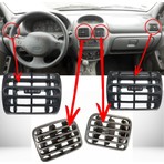 Zetoto Renault Clio 2 Havalandırma Izgarası Sağ Sol Orta Yan Dörtlü Set