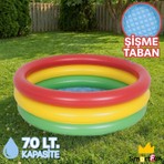 SmartFox Şişme Taban Havuz 86x25 cm 3 Boğumlu Dayanıklı Malzeme ile Renkli Eğlence