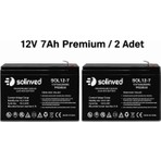 Solinved 12V 7AH Premium Kuru Tip Akü (2 Adet)