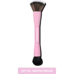 Cream Co. Çift Taraflı Makyaj Fırçası | Dual-Ended Allık Kontür Fondöten Kapatıcı | Çok Amaçlı Makeup Brush