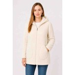 Sweet's Collection Kadın Uzun Tunik Ceket Welsoft Peluş Regular Kalıp Kapüşonlu Cepli