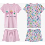 Penti Kız Çocuk Pembe Cherry,berry Kısa Kollu 2'li Pijama Takımı