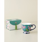 English Home Loreva New Bone China Kupa 460 ml 1 Parça Yeşil-Pembe Şık Sunum İçin Tasarlandı
