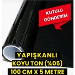 AutoFolyo Koyu Ton Cam Filmi 100 cm x 5 Metre Oto Ev Ofis Uyumlu Kullanım Yapışkanlı