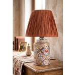 HMY Design Arme Desenli Kahverengi Handmade Seramik Abajur Her Yer İçin Şık ve Modern Tasarım