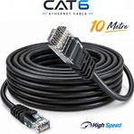 Vwin 10 Metre Cat6 Internet Ethernet Ağ Kablosu Cat6 Utp Patch Kablo High Speed ( Siyah )