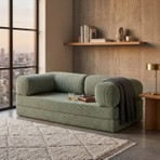 MONAMI Dechome Mininest 160×80 Modüler 2 Kişilik Koltuk | Yatak Olabilen Tasarım | Çıkarılabilir ve Yıkanabilir Kılıf | Küçük Alanlar Için