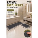 Sihirli Su Emici Mutfak Banyo Paspası Kaymaz Tabanlı 156X38 cm Takım 38X58 cm Yazısız Model M-61
