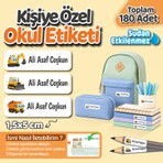 Obibaskı Kişiye Özel Okul Etiket Seti - 180 Adet - Kokusuz Ekolojik Mürekkep Pvc Etiket Sticker-Iş Makineleri