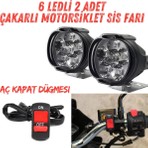 Astra Led Astraled 2 6 Ledli Motosiklet Sis Farı Çakar ve Sabit Mod Açma Kapatma Tuşlu Lamba ABS Plastik