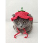 Talin Handmade Elma Şeklinde El Yapımı Kedi Şapkası – Kırmızı