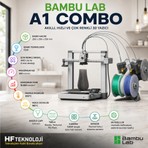 Bambu Lab Ams Lite ile Beraber Gelir, 4 Renge Kadar Baskı Imkanı  A1 Combo 3D Yazıcı+1 Kg. Flament Hediye