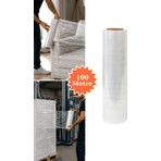 Plas+Plus El Tipi Şeffaf Streç Film Mobilya Eşya Koli Palet Paket Taşıma Sarma Koruma 50 cm x 100 m 17 Mikron