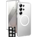 Fuchsia Urr Samsung Galaxy S26 Ultra ile Uyumlu Crystal Clear Magsafe 3in1 Ekran Koruyucu ve Kamera Lens Koruyucu - Şeffaf