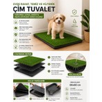 Black Gold Pro Akıllı Çim Tuvaleti Köpek Kedi Için 3 Katmanlı Yıkanabilir Hazneli 80X60 Büyük Boy